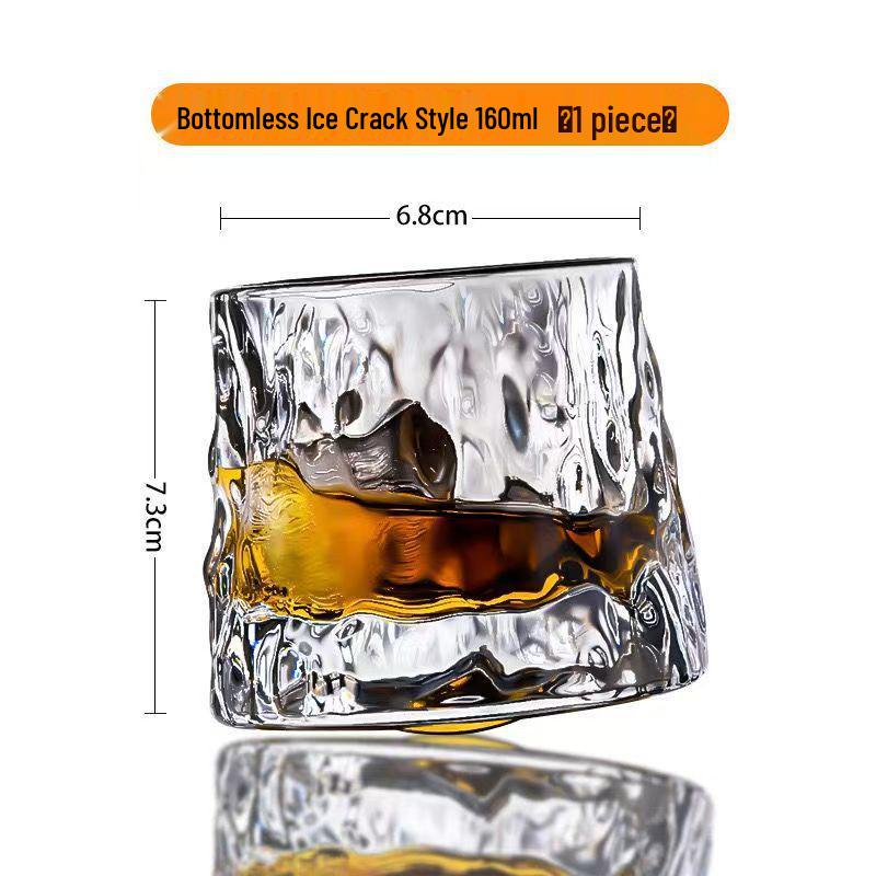 Double-Layer Chilled Glass Cup for Whiskey, Beer, Cocktails, and Cold Drinks