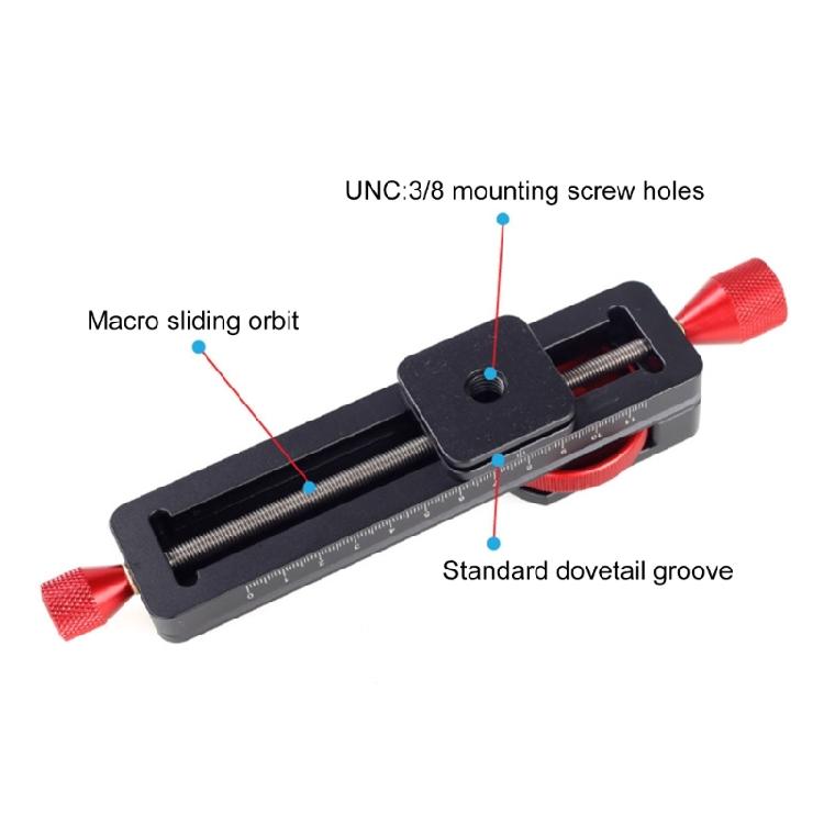 LCB-16M Makro Fotografický Posuvný Jezdec Vysoká Přesnost Čtení AS Kompatibilní QR Deska Stojan Ozubený Posuvný Jezdec