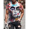 Camiseta de Moda con Estampado de Chica Para Hombres Camisetas Coloridas Impresas en 3D Casual Unisex Manga Corta Cuello Redondo Tops Camisetas de Calle