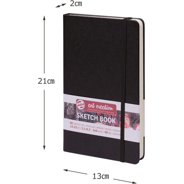 Carnet de croquis - TALENS - 13 x 21 cm - 80 feuilles - 140 g/m² - Couverture rigide