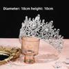 Korean Style Baroque Crystal Crown Hair Hoop Round Tiaras Elegant Metal Prince Crowns  Queen