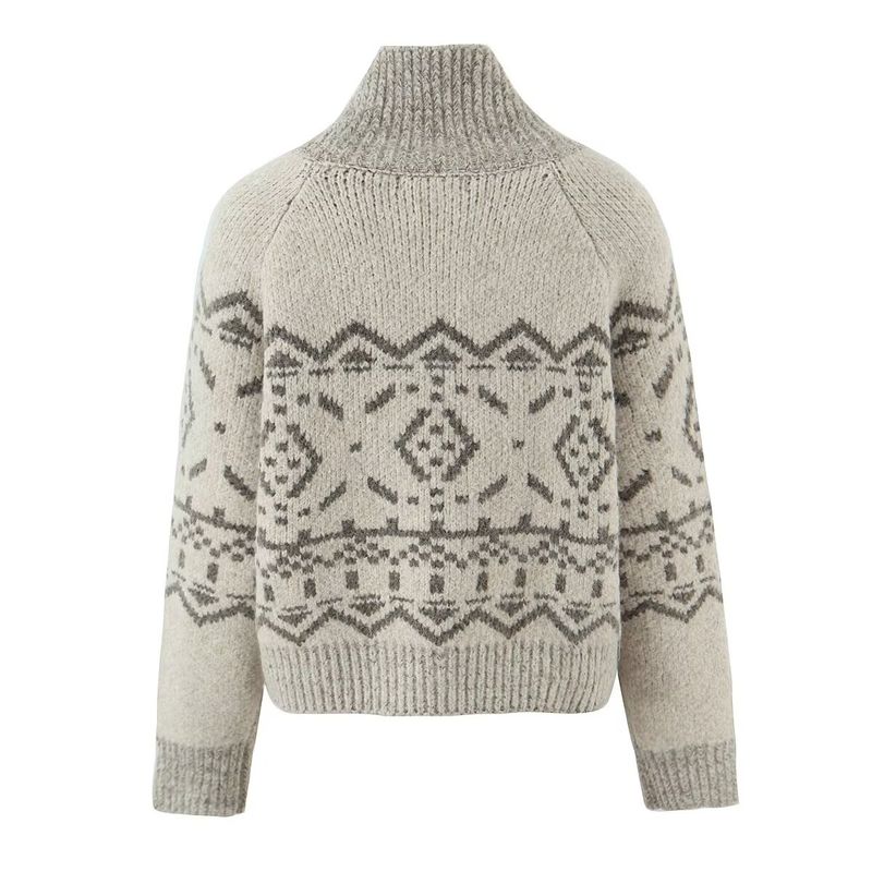 Jnleaog Autumn New Women's Clothing Fashion Style Stylish Fashion Lazy Fancy Jacquard Knitting Outwear