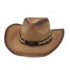 Cross-Border Foldable Windbreak Rope Top Hat Outdoor Beach Handsome Sun Hat Spring And Summer New Men'S And Women'S Western Denim Straw Hat