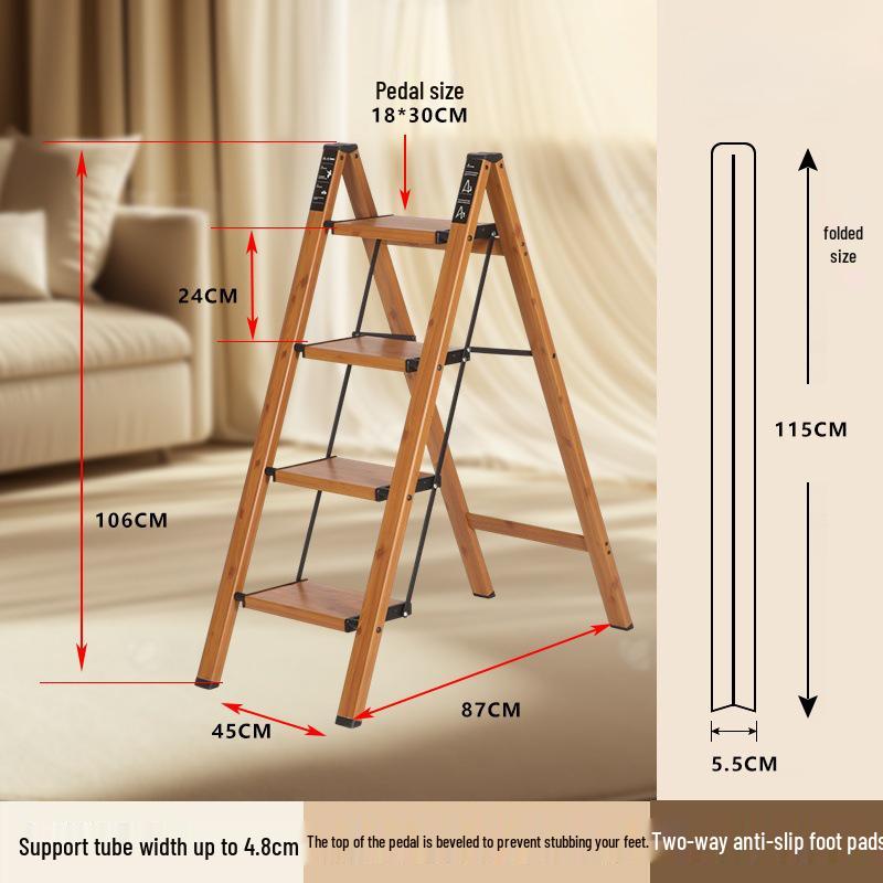 Multifunctional Aluminum Folding Step Ladder for Indoor/Outdoor Use