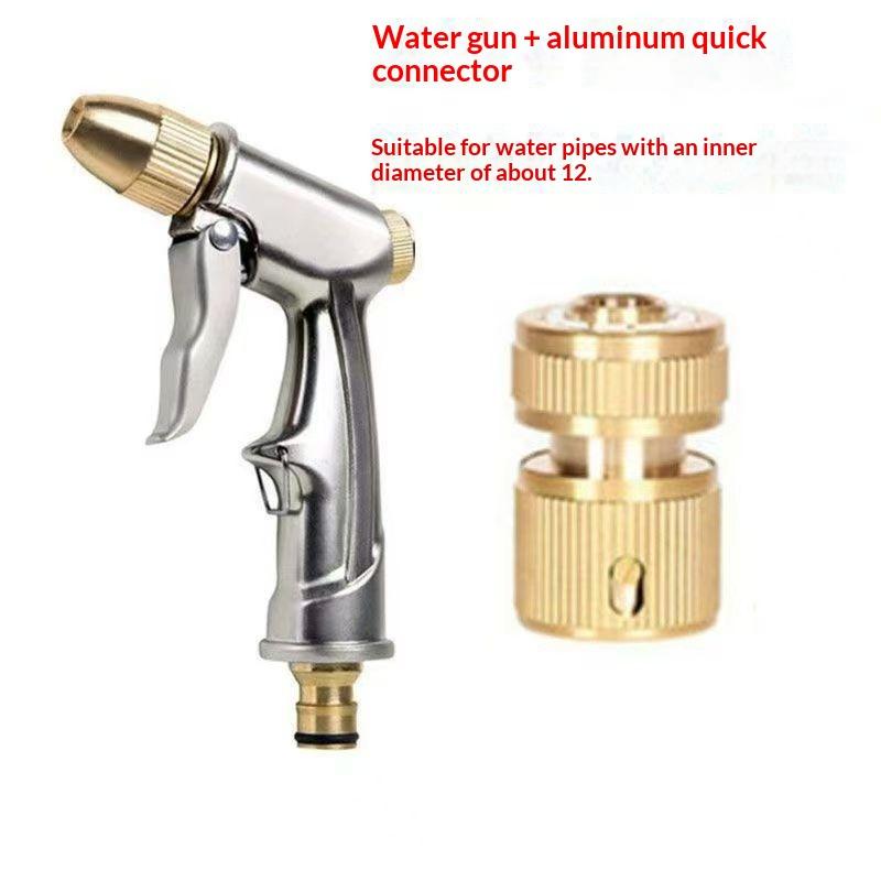 High Pressure Car Washer Spray Gun Metal Nozzle Adjustable Water Flow Sprinkler for Pet Bath Garden Irrigation Use