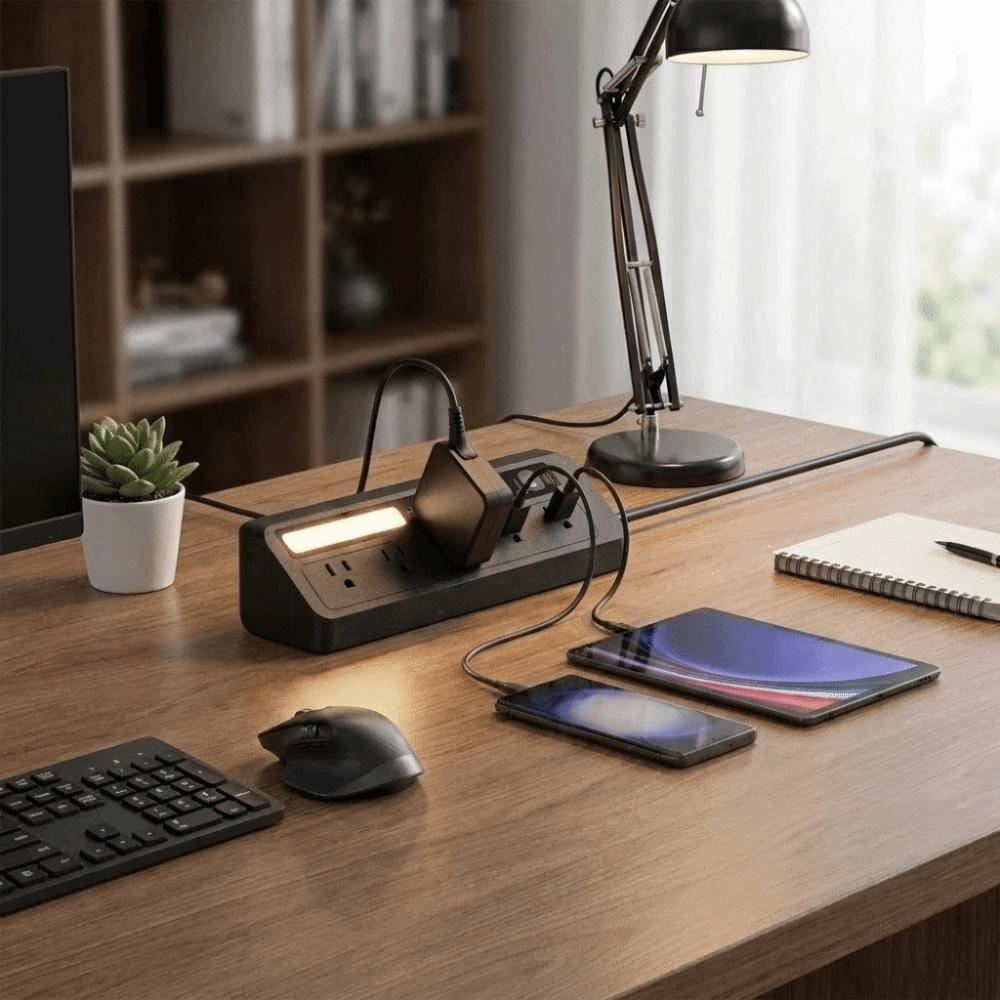2AC 2USB Multi Outlet Power Socket 3 Color USB Charging Station Desktop Charging Strip Nightstands