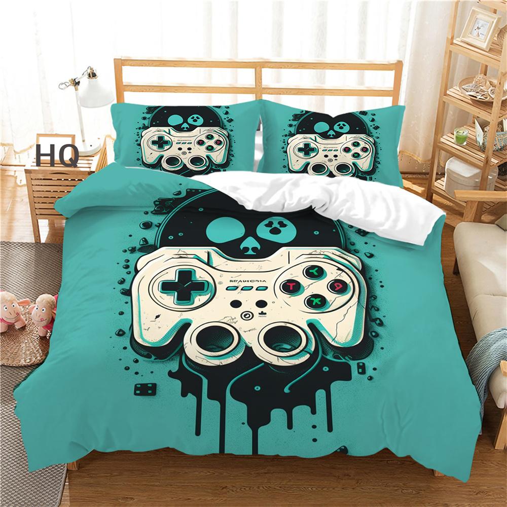 Oyun Konsolu Baskılı Nevresim Tam Boy Yatak Seti Genç Mikrofiber Highend Moda Ev Tekstili