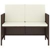 6 Piece Outdoor Dining Set with Cushions Brown Poly Rattan
