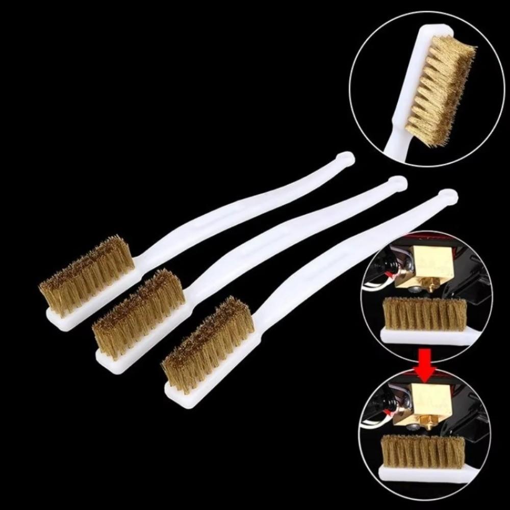 Copper Plating Wire Brush Set Curved Handle Metal Polishing Brush Brass Wire Brush Metal Polishing