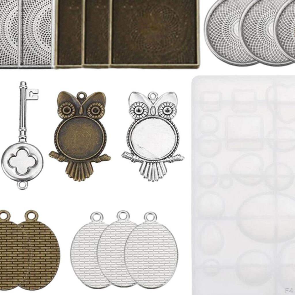 1 Set Silikonanhängermodell mit Tabletts, Schmuckstückherstellungsmodell, Epoxidharzguss