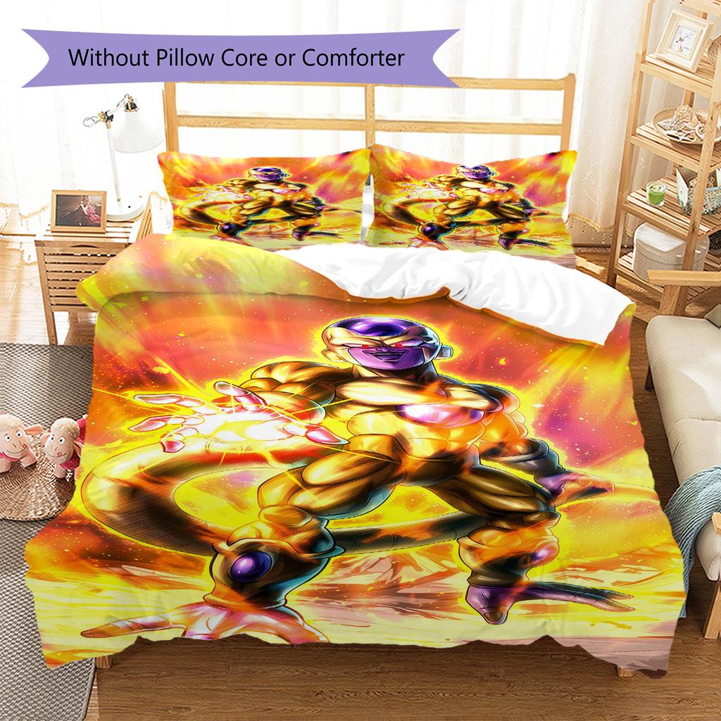 Frieza Pattern Bedding,Quilt Set Quilt Cover Pillowcase Home Birthday Gift (1 * Duvet Cover + 2 * Pillowcase, Without Core)