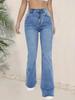 Jeans Acampanados Elásticos de Cintura Alta para Mujer Puffanpop - Lavado Claro Tiro Alto Bootcut Pantalones de Mezclilla Ajustados Pantalones de Campana para Verano Casual