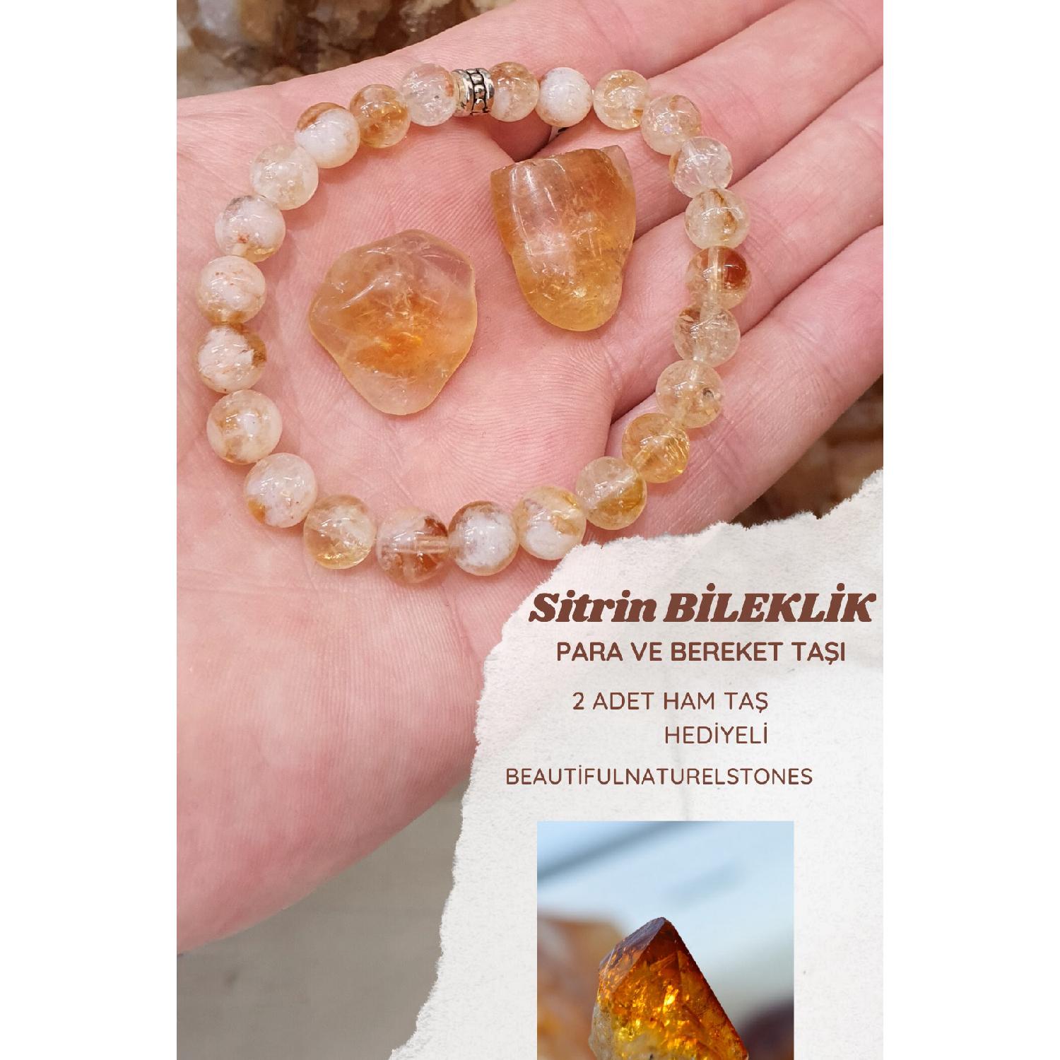 

Цитрин (Деньги и изобилие) Браслет из натурального камня (2 цитриновых камня в подарок)