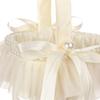 Flower Girl Basket Wedding Multipurpose Party Decor Bowknot Satin for Anniversary Reception