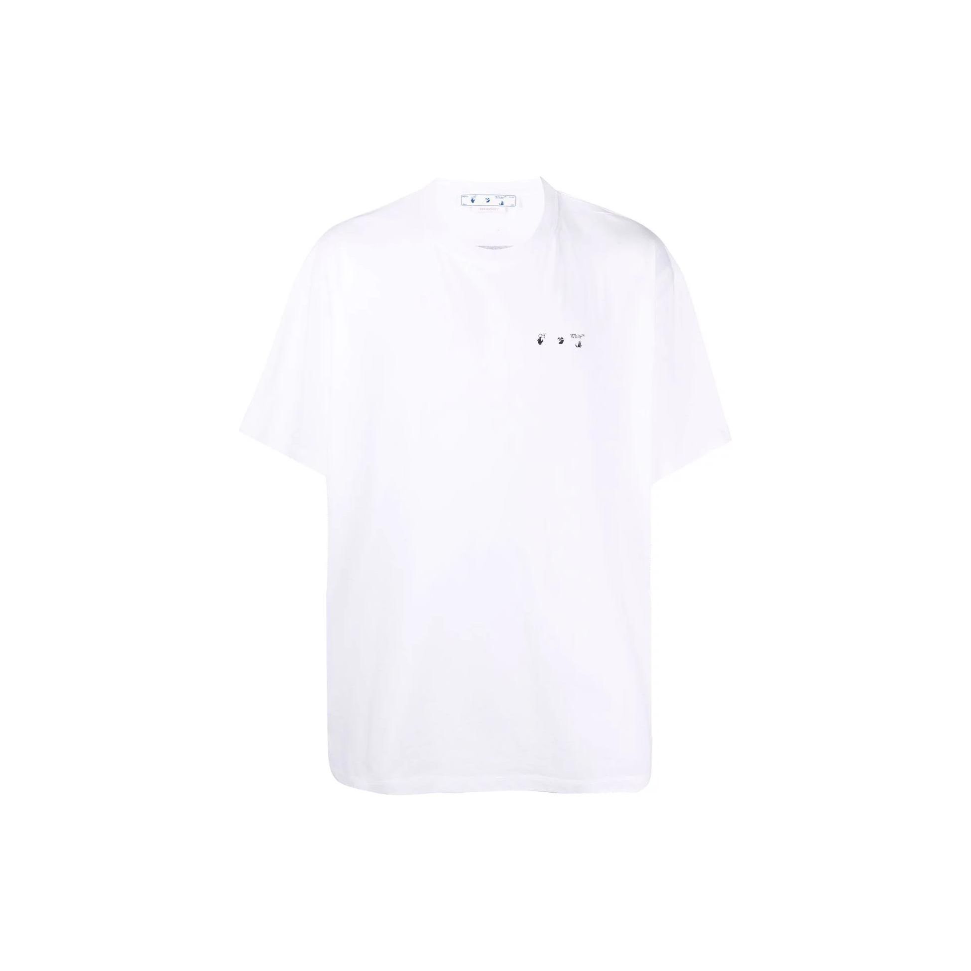 

Off-White Футболка Caravaggio Paint Over с коротким рукавом, белая/черная, мужские топы OMAA038C99JER0060110 S