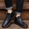 Herbst Winter Elegante Chelsea Boots Leder Herrenschuhe Rundkopf Luxus Designer Stiefeletten Anti-Rutsch schwarz Slip-on Große Größe 47
