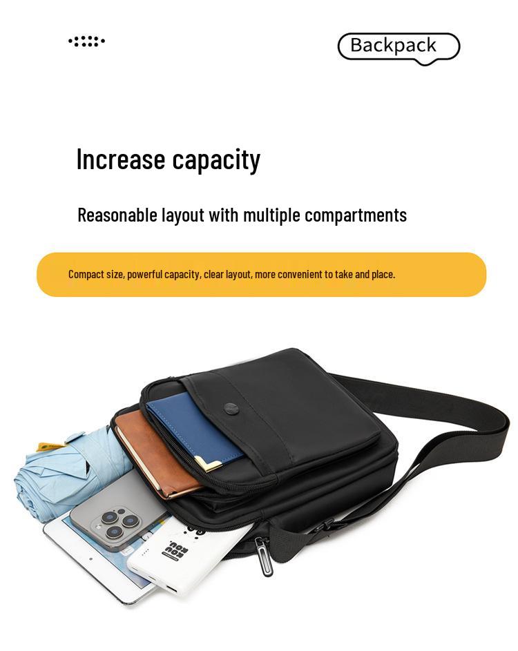 Men's Lightweight Oxford Cloth Crossbody Bag - Trendy Travel Shoulder Handbag & Vertical Sports Backpack