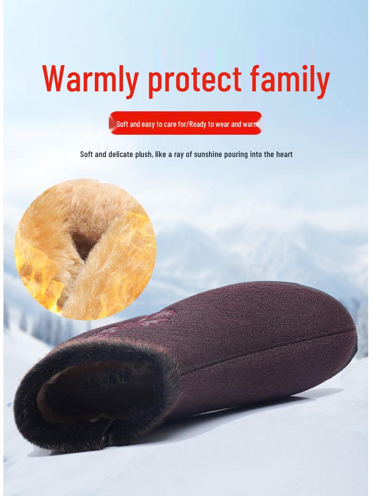 Women's Winter Velvet-Lined Non-Slip Elderly Shoes