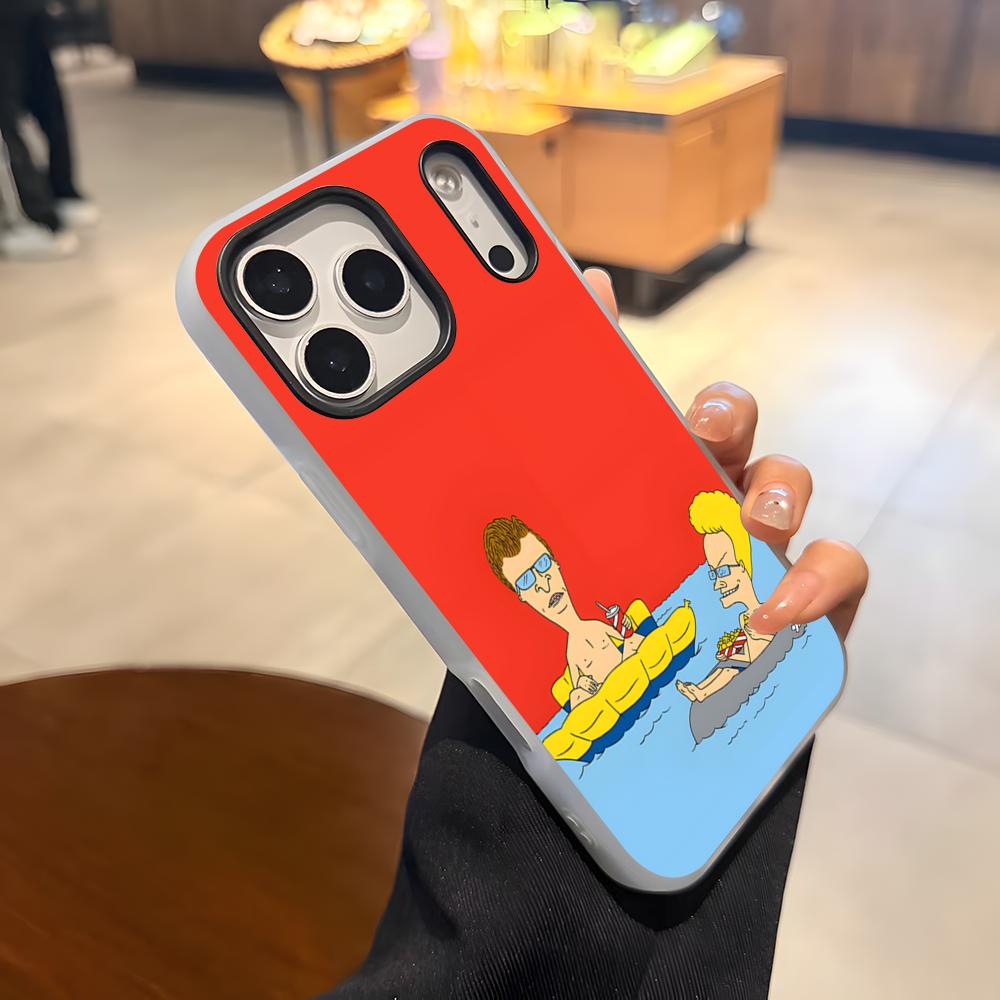 

Cartoon B-Beavis And Butt-Head Phone Case For IPhone 17 Air 16 E 15 14 Plus 13 12 11 Pro Max Jelly 2 In 1 Protective Case iPhone 12 Pro