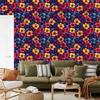 Wallpaper Flowers and Leaves Plum and Pink for Living Room and Bedroom 50x1000