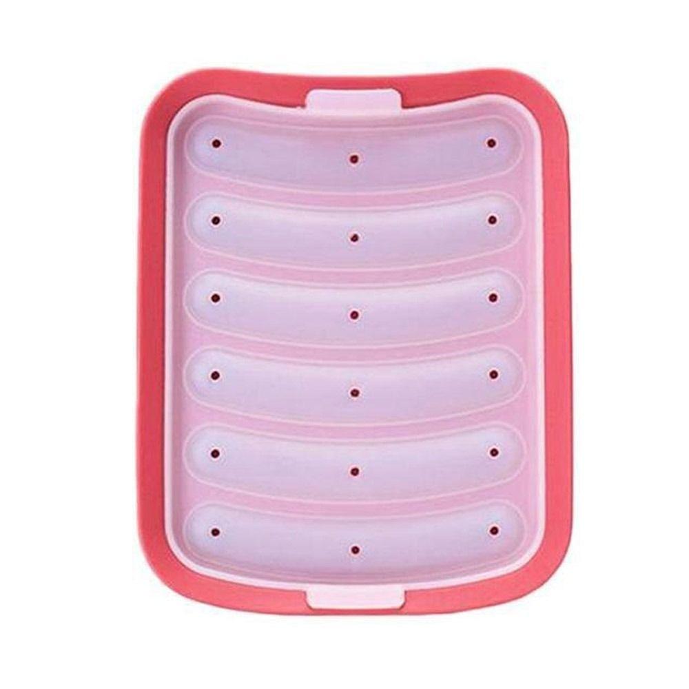 

1Pcs New Non-Stick Sausage Maker Mould With Lid Patty Makers Hot Dog Maker Cooking Tools 6 Cavity Silicone Mold Kitchen Baking
