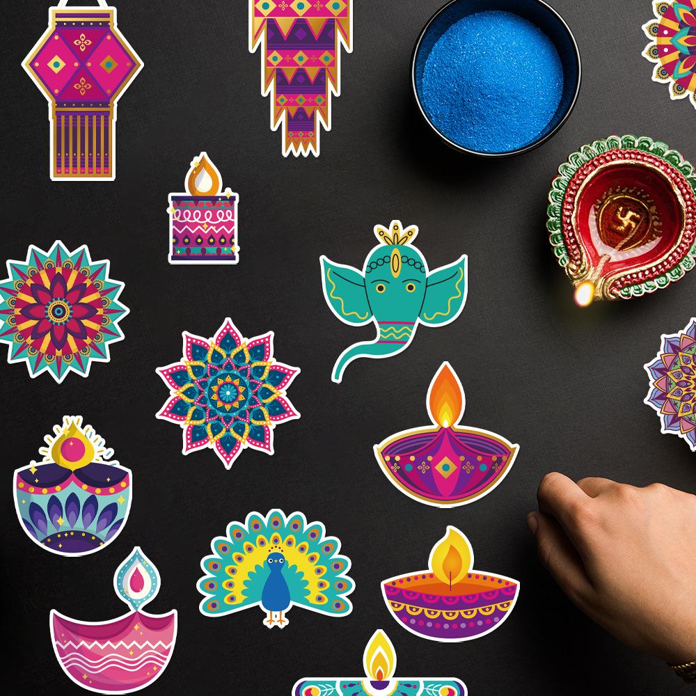25 KS Indická tematická párty dekorace Diwali DIY ŠŤASTNÉ DIWALI Papírová tabule Dekorace Kartička Samolepky