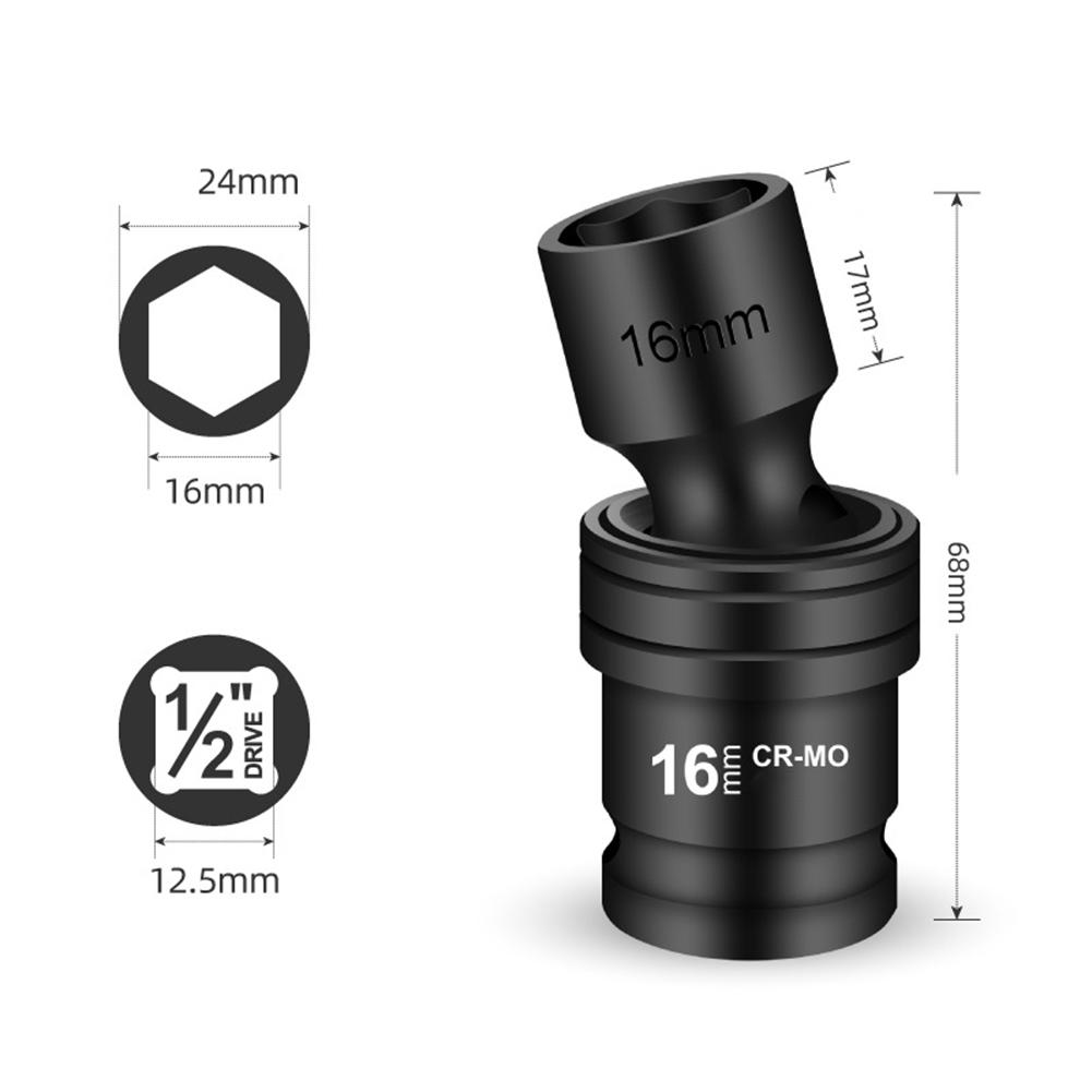 1/2in Joint Hex Socket Electric Wrench For Impact Driver Adapter 12-22mm Metric Drill Chuck Drive Adapter Drill Wrench