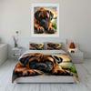 Big Dog Under Warm Sunset Pattern Duvet Cover Set Digital Print Colorful Polyester Bedding with Zipper Closur for Kids Gifts
