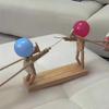 Handgefertigte Holz-Fechtpuppen - 2024 Neues Pop the Balloon-Spiel