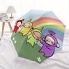 1pc Teletubbies Rainbow Automatic Open/close Folding Portable Umbrella with 8-Rib Structure for Women/Men, All-Season Use  a0901081