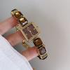 Square Bracelet Watch Women's Luxury Brown Quartz Watch Fashionable High-Looking Women's Watch Birthday Gift Accessories
