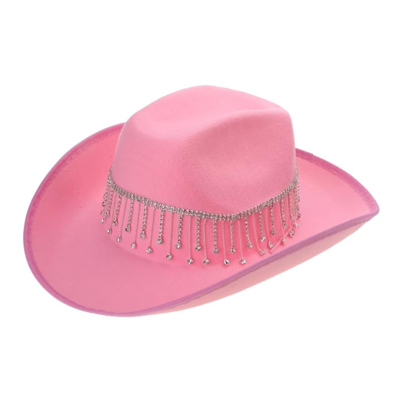 

Bachelorette Party Hat Bridal Party Tassel Cowgirl Hat Tassel Cowboy Hat рожевий