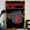 Manchester Is Red Custom Metal Wall Art Football Fan Decor Mancunian Area Map Poster