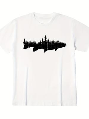 Men'S Outdoor Forest Tree T-Shirt, Fashionable for Europe and America
