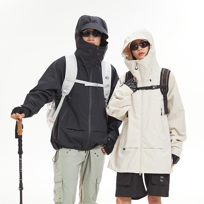 Unisex Autumn 2024 Windproof Waterproof Hiking Jacket: Stylish Single Layer Outdoor Windbreaker
