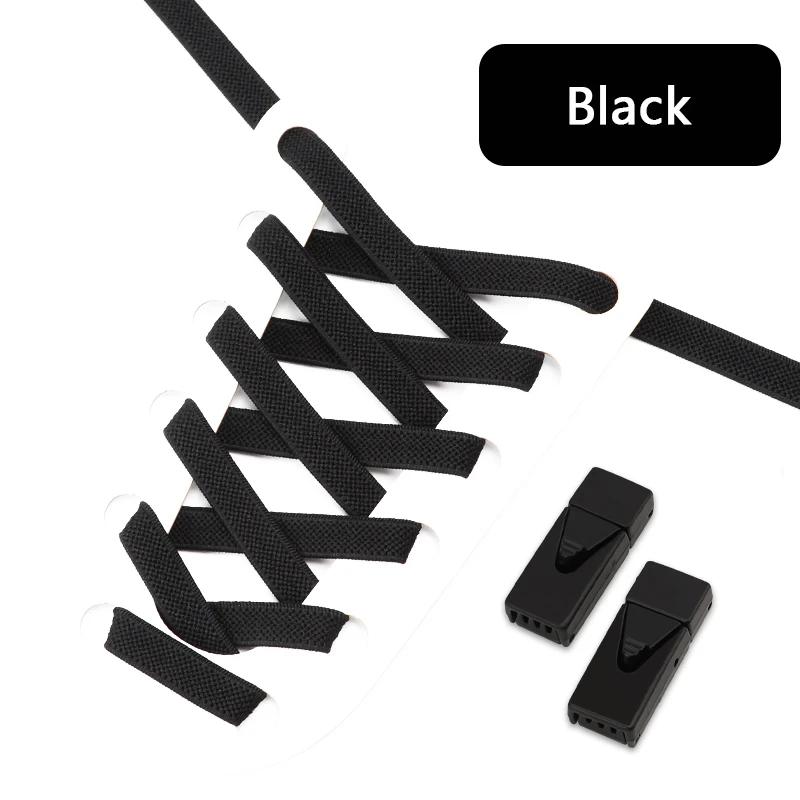 Colorful Lock Elastic Laces Sneakers Shoelaces Without Ties Tennis No Tie Shoe Laces Kids Adult Wide Shoelace Shoe Accessories