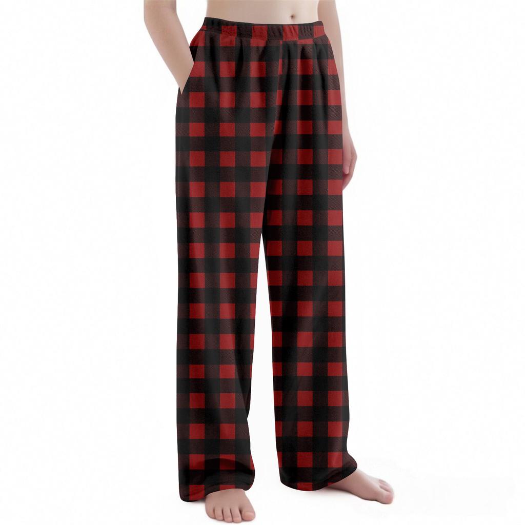 Παιδικό Χριστουγεννιάτικο Παντελόνι με Πλαϊνό Σχέδιο, Βελούδινο, Καθημερινό