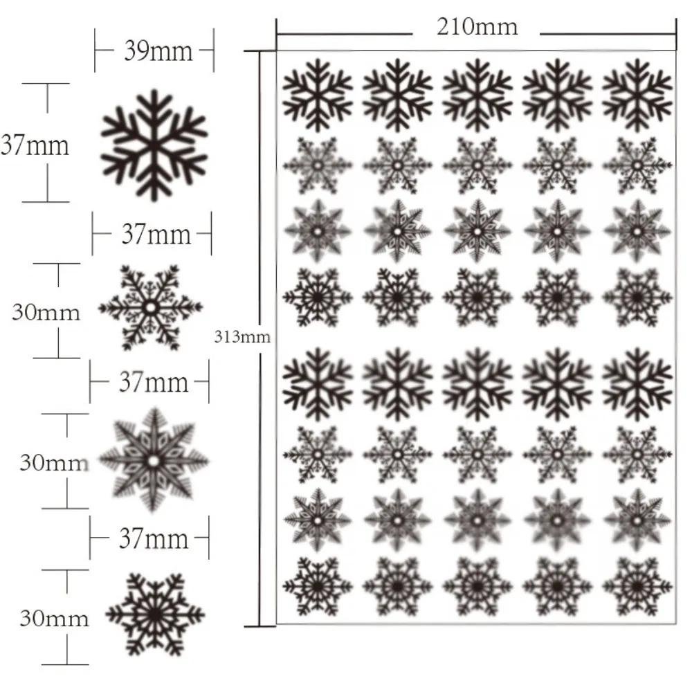 40/30pcs PVC Christmas Snowflakes Sticker Electrostatic Glass Stickers Wallpaper White Snowflake Window Decal New Year Decor