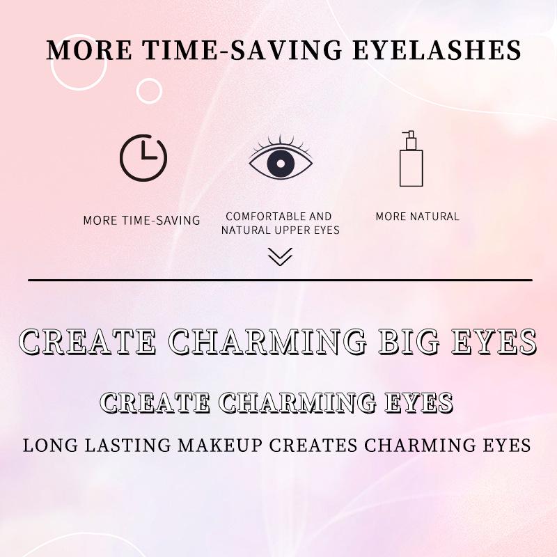 Natural Dense Sectional False Eyelashes with Quick-Set Glue and Tweezers for Beginners