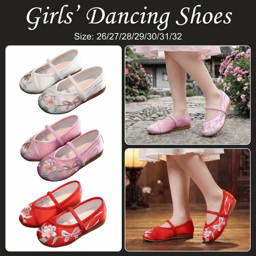 Wear Resistant Children Hanfu Flat Shoes Soft Sole Ancient Dress Up Shoes Kid Gift