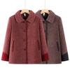 Grandma Autumn and Winter Coat Women's Middle-aged and Elderly Woolen Top Lapel Temperament Mother's Clothes Thickened To Keep Warm the Elderly