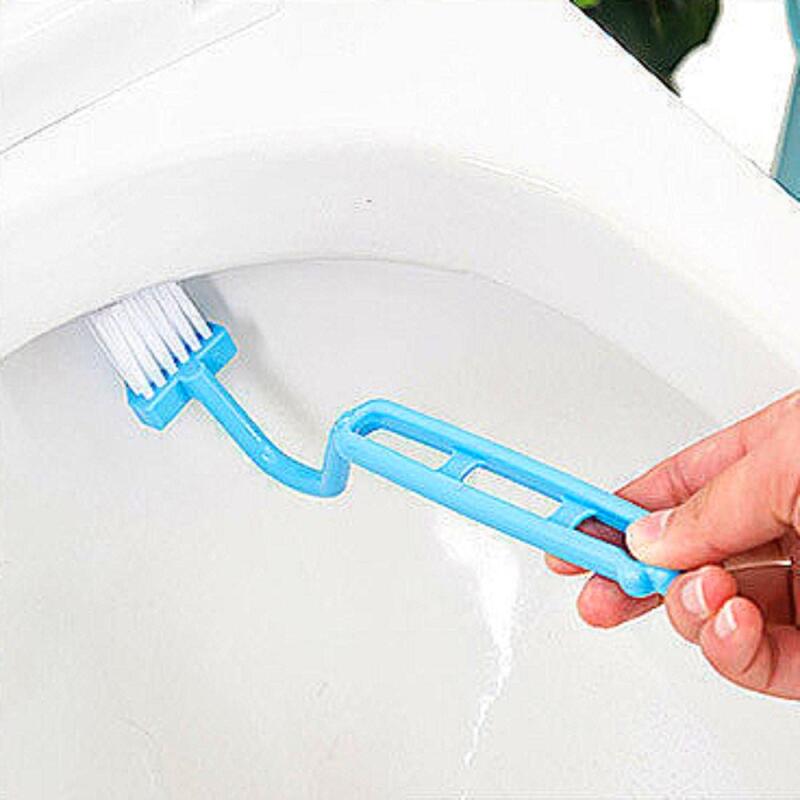 Crevice floor toilet brush