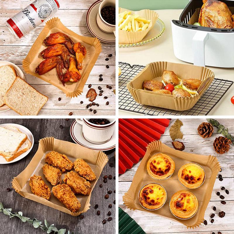 50/100Pcs Air Fryer Disposable Paper Non-Stick Airfryer Baking Papers Round Air-Fryer Paper Liners PaperKitchen Accessories