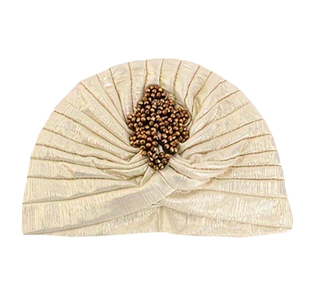 Fashion Pleated Turban Caps Retro Hat Wrap Cover Muslim Indian Hat Bandana Elastic Beanies Chemo Cap For Women African Headwear