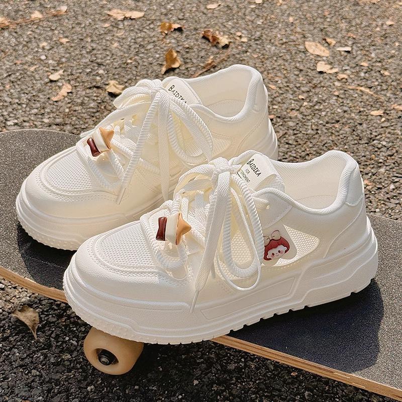 Summer Women's Shoes Breathable Little White Shoes Women's 2025 New Mesh Shoes Mesh Shoes Versatile Students with Skirts Board Shoes