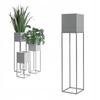 FLOWERPOT Silver Metal Flowerpot Cover Lorient 19x19x87cm