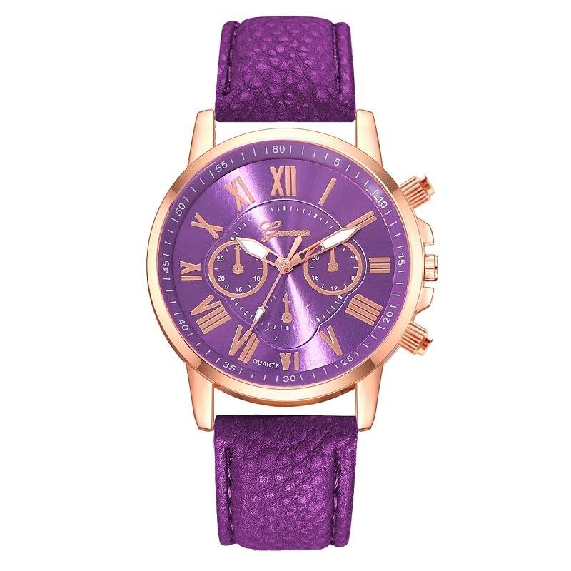Reloj Mujer Fashion Women Watches Ladies Purple Leather Quartz Wrist Watch for Women Bussiness Casual Watch Relogio Feminino