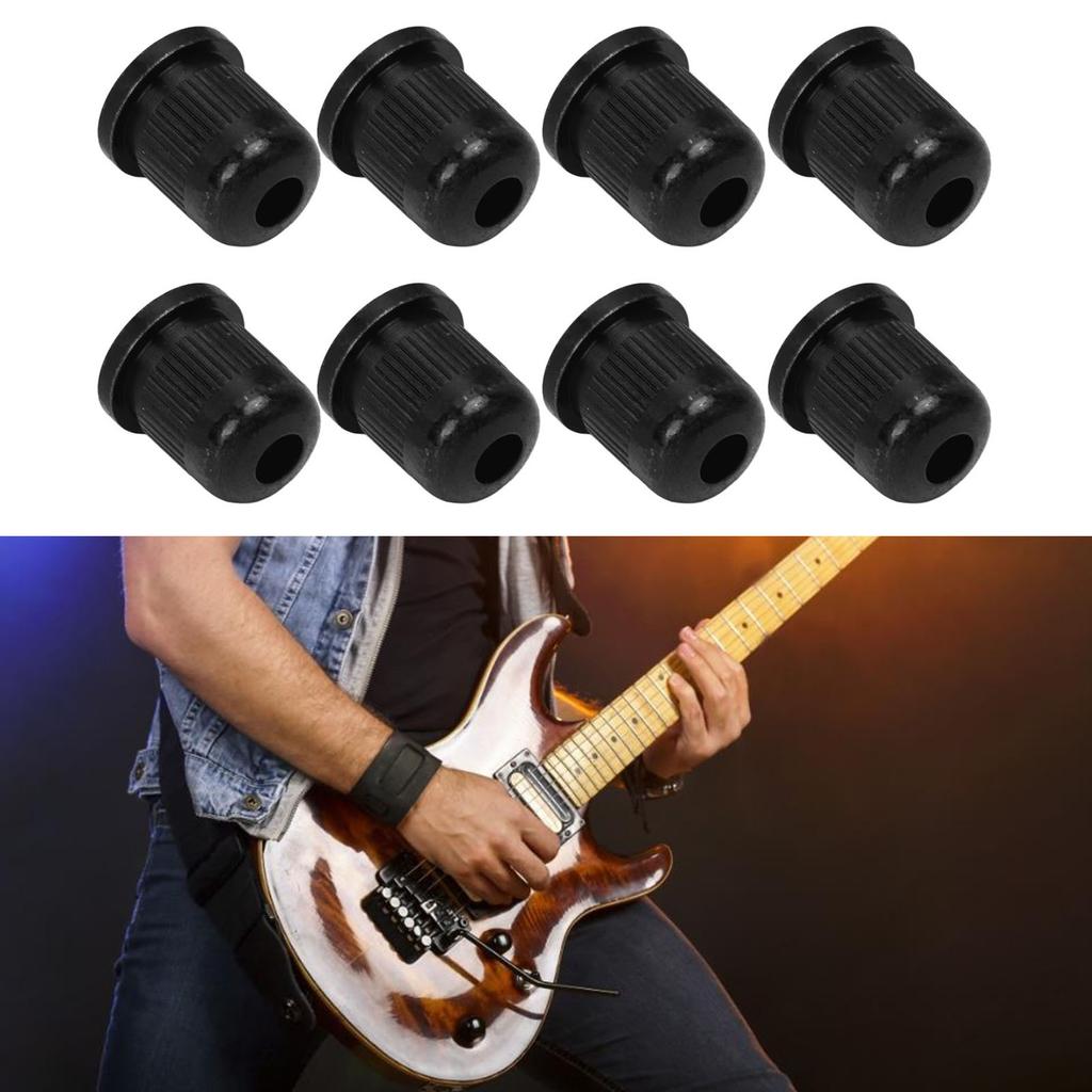 8PCS Guitar String Ferrule Alloy Compact Bass Through Body Buckle for Replacement