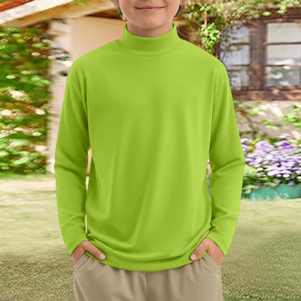 Boy And Girls Color Long Sleeved T-shirt Round Neck Color T-shirt