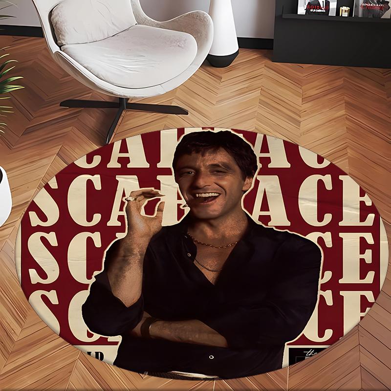 Scarface (14) Round Office Rug Decorative Floor Rug for Office Bedroom Living Room and Home Space